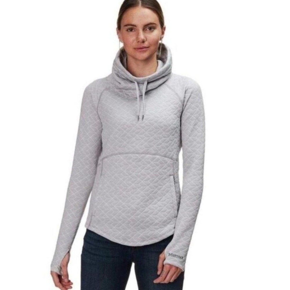 Womens Marmot Annie Cowl Neck Quilted Thumb Hole Active Pullover Sweatshirt